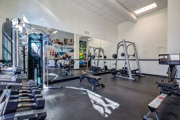 24-Hour fitness studio with cardio & free weights